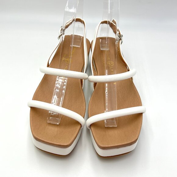 Chinese‎ Laundry Womens Size 6 Skippy White Vegan Leather Platform Sandals Shoes - Picture 2 of 15